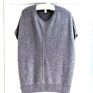 Nordstrom Wool/Cashmere Heather Gray Crewneck Poncho One Size RN# 58665